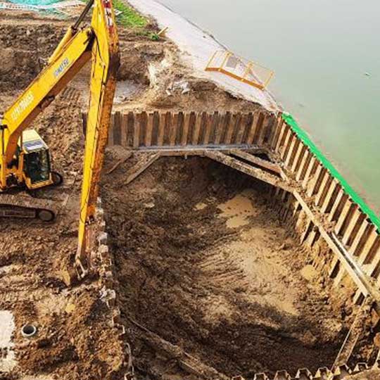 濟(jì)南小清河橋墩基坑施工